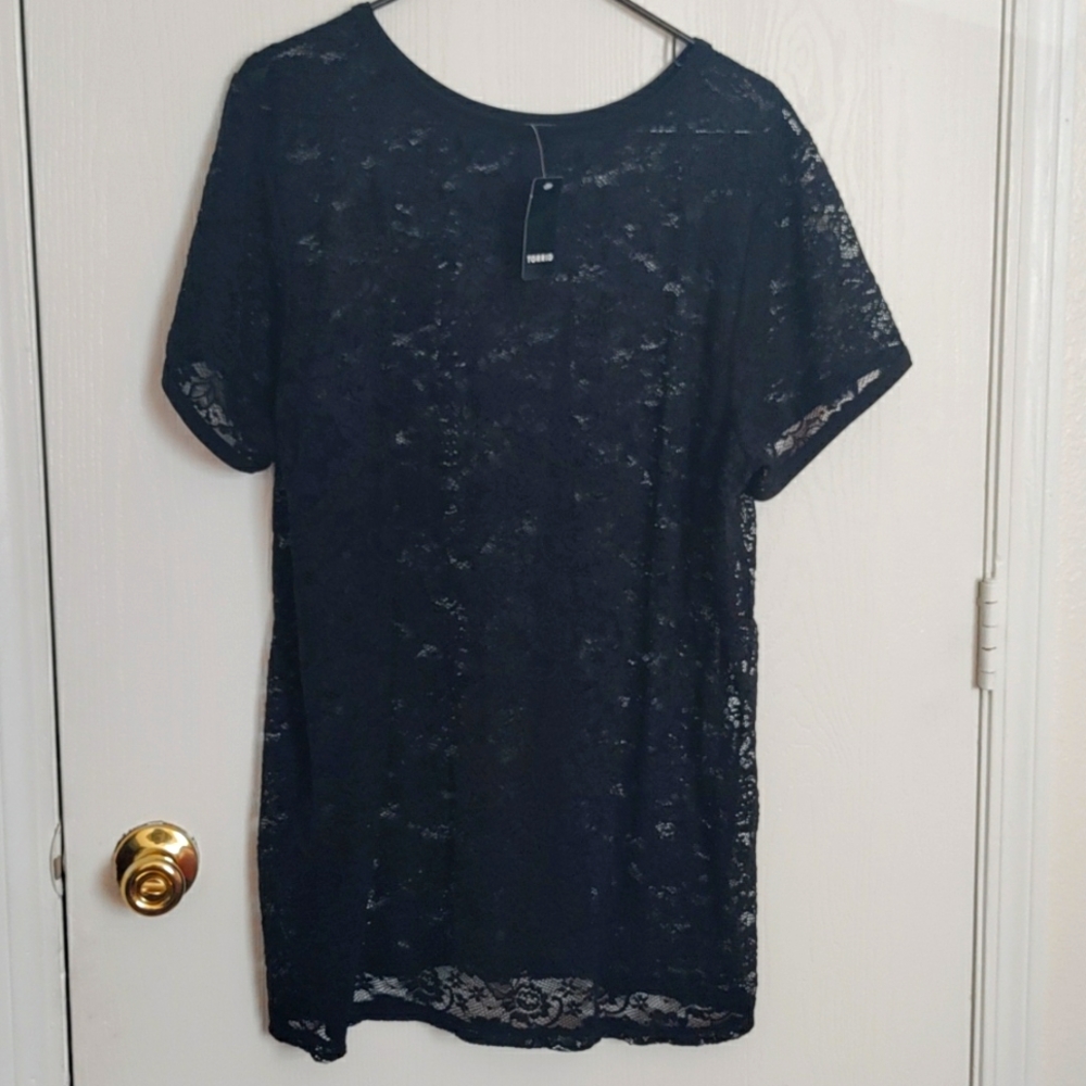 TORRID Black Lace Floral Top SIZE 3🖤